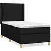 Image de vidaXL Lit Ã  sommier tapissier avec matelas Noir 90x190 cm Tissu