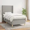 Image de vidaXL Lit Ã  sommier tapissier avec matelas Gris clair 90x200 cm Tissu