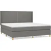 Image de Lit Ã  sommier tapissier avec matelas Gris foncÃ© 200x200cm Tissu
