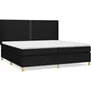 Image de Lit Ã  sommier tapissier avec matelas Noir 200x200 cm Tissu