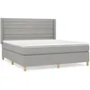 Image de Lit Ã  sommier tapissier avec matelas Gris clair 160x200cm Tissu