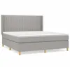 Image de Lit Ã  sommier tapissier avec matelas Gris clair 160x200cm Tissu
