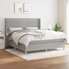 Image de vidaXL Lit Ã  sommier tapissier avec matelas Gris clair 180x200cm Tissu