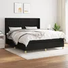 Image de vidaXL Lit Ã  sommier tapissier avec matelas Noir 180x200 cm Tissu