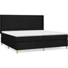 Image de Lit Ã  sommier tapissier avec matelas Noir 200x200 cm Tissu