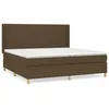 Image de Lit Ã  sommier tapissier avec matelas Marron foncÃ© 200x200 cm