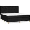 Image de vidaXL Lit Ã  sommier tapissier avec matelas Noir 160x200 cm Tissu