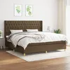Image de Lit Ã  sommier tapissier avec matelas Marron foncÃ© 200x200 cm