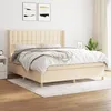 Image de 3132326 vidaXL Lit Ã  sommier tapissier avec matelas CrÃ¨me 160x200 cm Tissu
