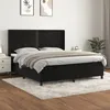 Image de Vidaxl Lit Ã  Sommier Tapissier Avec Matelas Noir 180x200 Cm Velours