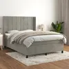 Image de 3132681 vidaXL Lit Ã  sommier tapissier et matelas Gris clair 140x200cm Velours