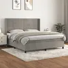 Image de vidaXL Lit Ã  sommier tapissier et matelas Gris clair 180x200cm Velours