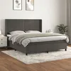 Image de vidaXL Lit Ã  sommier tapissier et matelas Gris foncÃ© 180x200cm Velours