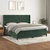 Image de VidaXL Lit Ã  sommier tapissier et matelas Vert foncÃ© 200x200cm Velours - ModÃ¨le 3132882