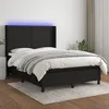 Image de vidaXL Sommier tapissier avec matelas et LED Noir 140x200 cm Tissu