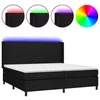 Image de vidaXL Sommier tapissier et matelas et LED Noir 200x200 cm Tissu