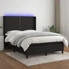Image de vidaXL Sommier tapissier avec matelas et LED Noir 140x190 cm Tissu
