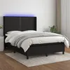 Image de vidaXL Sommier tapissier avec matelas et LED Noir 140x200 cm Tissu