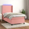 Image de vidaXL Sommier tapissier avec matelas et LED CrÃ¨me 160x200 cm Tissu