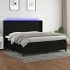 Image de vidaXL Sommier tapissier et matelas et LED Noir 200x200 cm Tissu