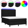 Image de vidaXL Sommier tapissier avec matelas et LED Noir 140x190 cm Tissu