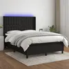 Image de vidaXL Sommier tapissier avec matelas et LED Noir 140x200 cm Tissu