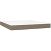 Image de vidaXL Sommier tapissier avec matelas et LED Taupe 180x200 cm Tissu