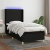 Image de vidaXL Sommier tapissier avec matelas et LED Noir 100x200 cm Tissu