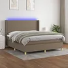 Image de vidaXL Sommier tapissier avec matelas et LED Taupe 180x200 cm Tissu