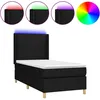 Image de vidaXL Sommier tapissier avec matelas et LED Noir 80x200cm Tissu