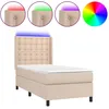 Image de vidaXL Sommier tapissier matelas et LED Cappuccino 80x200cm Similicuir