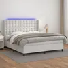 Image de vidaXL Sommier tapissier et matelas et LED Blanc 160x200 cm Similicuir