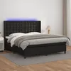 Image de vidaXL Sommier tapissier avec matelas et LED Noir 180x200cm Similicuir