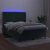 Image de vidaXL Sommier Ã  lattes de lit matelas et LED Vert foncÃ© 140x200 cm
