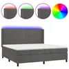 Image de vidaXL Sommier tapissier matelas et LED Gris foncÃ© 200x200 cm Velours
