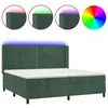 Image de vidaXL Sommier tapissier matelas et LED Vert foncÃ© 200x200 cm Velours