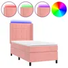 Image de vidaXL Sommier tapissier avec matelas et LED Rose 80x200 cm Velours