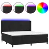 Image de vidaXL Sommier tapissier avec matelas et LED Noir 200x200 cm Velours