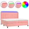 Image de vidaXL Sommier tapissier avec matelas et LED Rose 200x200 cm Velours
