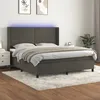 Image de vidaXL Sommier tapissier matelas et LED Gris foncÃ© 180x200 cm Velours