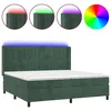 Image de vidaXL Sommier tapissier matelas et LED Vert foncÃ© 200x200 cm Velours