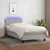 Image de vidaXL Sommier tapissier avec matelas et LED Gris clair 90x190cm Tissu