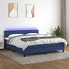 Image de vidaXL Sommier tapissier avec matelas et LED Bleu 180x200 cm Tissu