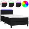 Image de vidaXL Sommier tapissier avec matelas et LED Noir 80x200cm Tissu