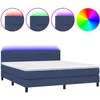 Image de vidaXL Sommier tapissier avec matelas et LED Bleu 160x200 cm Tissu