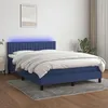 Image de vidaXL Sommier tapissier avec matelas et LED Bleu 140x190 cm Tissu