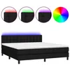 Image de vidaXL Sommier tapissier avec matelas et LED Noir 160x200 cm Tissu