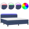Image de vidaXL Sommier tapissier avec matelas et LED Bleu 180x200 cm Tissu