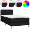 Image de vidaXL Sommier tapissier avec matelas et LED Noir 80x200cm Tissu