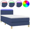 Image de vidaXL Sommier tapissier avec matelas et LED Bleu 80x200cm Tissu